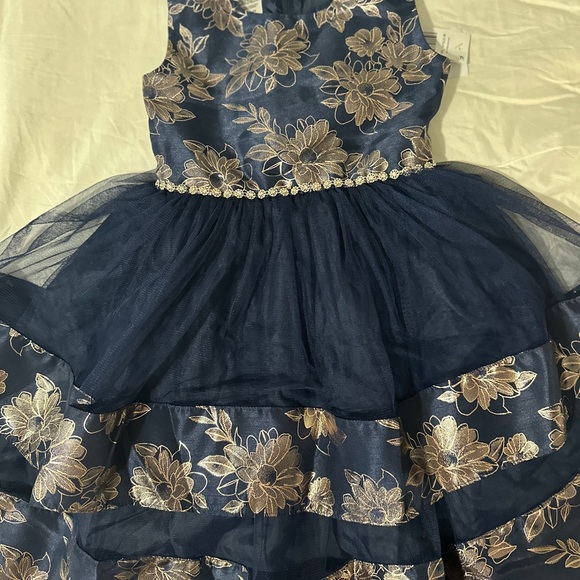 Bonnie Jean Navy and Gold Dress - Picture 2 of 6